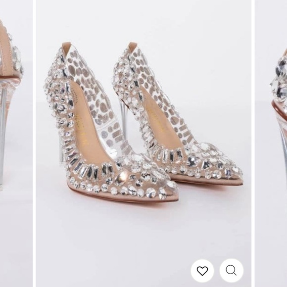 Beautiful Never Been Worn Crystal Studded Translucent Pump - Picture 2 of 2